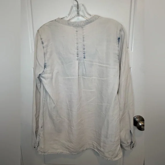 Women's Lucky Brand V-neck Tunic Shirt Sz MediumEmbroidered Boho Long Sleeve